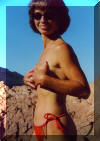 Bri-G, women's g string topless swimsuit is extremely provocative. Order the Bri-G as topless swimwear or as an exotic two piece gstring bathing suit. Either way, you will be a hit
